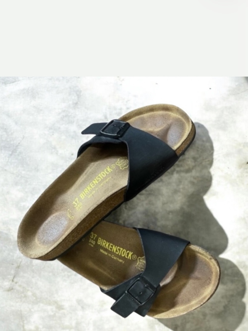 Birkenstock Germany Made Madrid Birko Black Leather Sandals Size 37